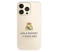 Funda para iPhone 14 Pro del Real Madrid ¡HALA Madrid! tansparente para Proteger tu móvil. Capa de Silicona Flexible con Licencia Oficial Real Madrid
