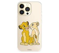 Funda para iPhone 14 Pro Oficial de El Rey León, Simba y Nala Silueta para Proteger tu móvil. Carcasa para iPhone de Silicona Flexible con Licencia Oficial de El Rey León
