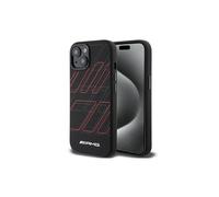 Funda para iPhone 15 negra rígida de silicona con rombos grandes MagSafe