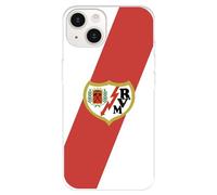 Funda para iPhone 15 Plus del Rayo Vallecano Escudo tansparente para Proteger tu móvil. Carcasa de Silicona Flexible con Licencia Oficial Rayo Vallecano