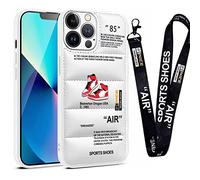 Funda para iPhone 15 Plus, funda acolchada para teléfono de marca de zapatos deportivos, tenis rojos geniales en patrón de etiqueta blanca o negra, cubierta suave ultrafina de silicona suave a prueba