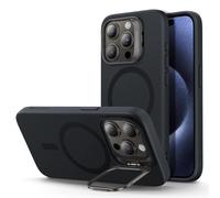 Funda para iPhone 15 Pro, funda de silicona MagSafe con soporte, protecci?n de grado militar, soporte para c?mara incorporado,