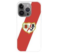 Funda para iPhone 15 Pro MAX del Rayo Vallecano Escudo tansparente para Proteger tu móvil. Carcasa de Silicona Flexible con Licencia Oficial Rayo Vallecano