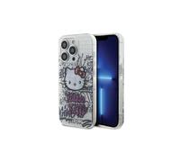 Funda para iPhone 15 Pro Max Hello Kitty Kitty sobre ladrillos Graffiti blanco