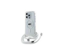 Funda para iPhone 15 Pro Max Karl Lagerfeld, bandolera MagSafe transparente