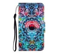 Funda para iPhone 16, 3D a prueba de golpes, piel sintética de alta calidad, absorción de golpes, funda para teléfono portátil con soporte magnético, tarjetero, funda protectora para iPhone 16 Mandala
