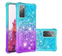 Funda para iPhone 16 Pro, serie de arena movediza degradada, purpurina que fluye líquida, diamante flotante, TPU, a prueba de golpes, funda protectora para iPhone 16 Pro, color azul y morado