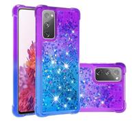 Funda para iPhone 16 Pro, serie de arena movediza degradada, purpurina que fluye líquida, diamante flotante, TPU, a prueba de golpes, funda protectora para iPhone 16 Pro, color morado y azul