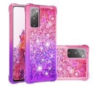 Funda para iPhone 16 Pro, serie de arena movediza degradada, purpurina que fluye líquida, diamante flotante, TPU, a prueba de golpes, funda protectora para iPhone 16 Pro, rosa y morado