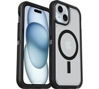 Funda para iPhone 16e, 15, 14, 13 OtterBox Defender XT con MagSafe, Resistente a Golpes y caídas, Testada 5X con estándares Militares anticaídas, Transparente, Negro, Sin Caja Retail