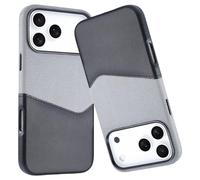 Funda para iPhone 17, compatible con Magsafe de tela de cuero, protección de cámara, agarre cómodo, marco de TPU suave, diseño delgado con tarjetero, color negro