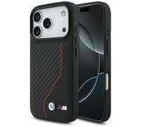 Funda Para iPhone 17 Pro BMW MagSafe Diseño De Carbón Negro Rayas Logo Metal