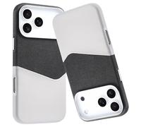 Funda para iPhone 17 Pro Max/17 Pro/17 Air/17, compatible con Magsafe de tela de cuero, protección de cámara, agarre cómodo, diseño delgado con tarjetero (negro, 17)
