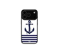 Funda para iPhone 17 Pro Max rumbo al océano, ancla marina fondo blanco Maniacase