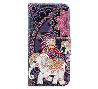Funda para iPhone 17 Pro, pintura 3D a prueba de golpes, piel sintética, con cierre magnético, tarjeteros, TPU suave, funda protectora para iPhone 17 Pro, tótem de elefante