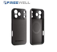 Kit completo Freewell Sherpa con funda para teléfono con montura de 17 mm, lente anamórfica azul de 1,33x y filtro VND para iPhone 18/17/16/15 Pro y Pro Max. iPhone 16 Pro Max