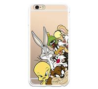 Funda para iPhone 6 Plus - 6S Plus Oficial de Looney Tunes Personajes Siluetas Transparente para Proteger tu móvil. Carcasa para Apple de Silicona Flexible con Licencia Oficial de Warner Bros.