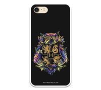 Funda para iPhone 7 - iPhone 8 - iPhone SE 2020 Oficial de Harry Potter Hogwarts Floral para Proteger tu móvil. Carcasa para Apple de Silicona Flexible con Licencia Oficial de Harry Potter.