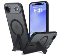 Funda para iPhone Air con Soporte Compatible MagSafe, Magnética Carcasa iPhone iPhone Air Soporte Protección Militar Fina Antigolpes Case Translúcida Mate Trasera, Negro