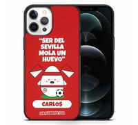 Funda para iPhone Personalizada Fútbol - Borde de Goma Anti Golpe Ultraresistente - Regalo Original Aficionados del Fútbol Español - Varios Modelos (iPhone 16, 15...) (Sevilla, iPhone 12)
