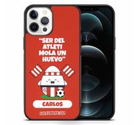 Funda para iPhone Personalizada Fútbol - Borde de Goma Anti Golpe Ultraresistente - Regalo Original Aficionados del Fútbol Español - Varios Modelos (iPhone 16, 15...) (A. Madrid, iPhone 13 Mini)