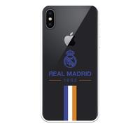 Funda para iPhone X - XS del Real Madrid 1902 tansparente para Proteger tu móvil. Capa de Silicona Flexible con Licencia Oficial Real Madrid