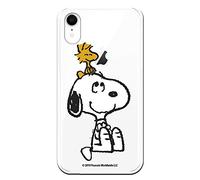 Funda para iPhone XR Oficial de Snoopy Woodstock y Snoopy Silueta para Proteger tu móvil. Carcasa para Apple de Silicona Flexible con Licencia Oficial de Peanuts.
