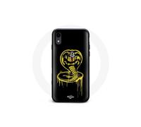 Funda para Iphone XS Max Logo de Cobra Kai Amarillo Fondo Negro Póster de Serie