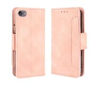 Funda para iPod Touch 5,Retro Magnetic Flip Case,Diseño de Cartera de Cuero PU con Ranuras para Tarjetas extraíbles -Pink