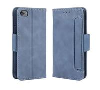 Funda para iPod Touch 6,Retro Magnetic Flip Case,Diseño de Cartera de Cuero PU con Ranuras para Tarjetas extraíbles -Blue
