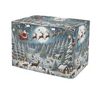 Funda para jaula de perro de Santa's Sleigh Ride resistente al viento con aberturas, reduce los ladridos, talla XL