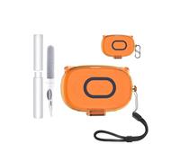 Funda para JBL Endurance Peak 3 Earbuds,toergy Soft TPU Clear Cover,Impermeable,stoßdicht,Kratzschutz,einfach zu tragen, mit Lanyard, Schlüsselanhänger & Reinigungskit (Transparent Orange)