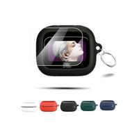 Funda para JBL Live Flex 4 Wireless Headphones,daunke Soft Silicona, Funda hipoalergénica con hebilla redonda, 1 pieza Protector de pantalla, protección completa, Negro