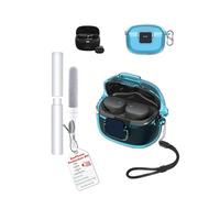 Funda para JBL Tune Buds 2 Earbuds,toergy Soft TPU Clear Cover,Impermeable,a prueba de golpes, protección contra arañazos, fácil de llevar, con cordón, llavero y kit de limpieza (transparente y azul)