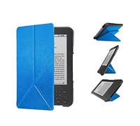 Funda para Kindle 3rd Keyboard(ModelD00901) Smart PU Cover Kindle 3rd Keyboard(ModelD00901) Soporte Inteligente Transformers Funda de cuero PU (azul cielo)