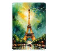 Funda para Kindle Paperwhite 2018 10.a Gen Flip Carcasa PU Silicone Blanda Estuche Magnética Auto Despertar o Dormir Torre Eiffel bajo Las Estrellas Niñas Leen Libros Patrón Cover Paperwhite 4 (4)