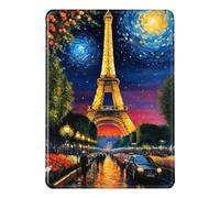 Funda para Kindle Paperwhite 2018 10.a Gen Flip Carcasa PU Silicone Blanda Estuche Magnética Auto Despertar o Dormir Torre Eiffel bajo Las Estrellas Niñas Leen Libros Patrón Cover Paperwhite 4 (1)