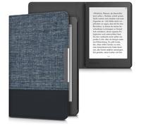 kwmobile Funda de e-Book Compatible con Kobo Aura Edition 2 -Case de Cuero sintético Azul Oscuro/Negro