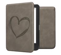 kwmobile Carcasa Compatible con Kobo Clara BW/Colour Funda - Funda con Tapa magnética de Cuero sintético - Gris