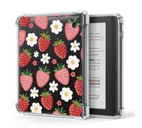 Funda para Kobo Libra Color 17.8 cm, cubierta transparente con esquinas reforzadas (rosa fresa floral)