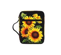 Funda para la Biblia con estampado de girasol de verano, funda de transporte con asa duradera, bolsa protectora de la iglesia para hombres y mujeres