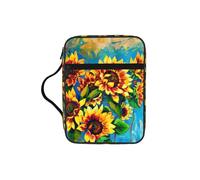 Funda para la Biblia con estampado de girasoles, funda de transporte con asa duradera, bolsa protectora de la iglesia para hombres y mujeres