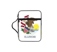Funda para la Biblia con estampado de la bandera del estado de Illinois, funda de transporte con asa duradera, bolsa protectora de la iglesia para hombres y mujeres