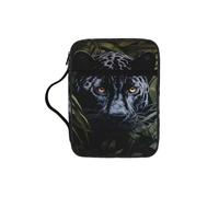 Funda para la Biblia con estampado de leopardo negro, funda de transporte con asa duradera, bolsa protectora de la iglesia para hombres y mujeres