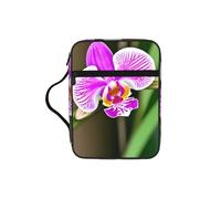 Funda para la Biblia con estampado de orquídeas, funda de transporte con asa duradera, bolsa protectora de la iglesia para hombres y mujeres
