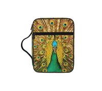 Funda para la Biblia con estampado de pavo real, funda de transporte con asa duradera, bolsa protectora de la iglesia para hombres y mujeres