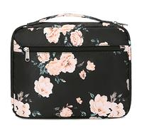 Funda para la Biblia, funda de transporte para libros, bolsa protectora de la Biblia con asa y bolsillo con cremallera (camelia, negro)