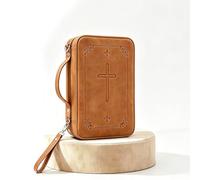 Funda para la Biblia, funda para la Biblia, funda para bolsa de Biblia para mujer con asa, bolsillo con cremallera, se adapta a Biblia de tamaño estándar y grande, regalo cristiano para mujeres