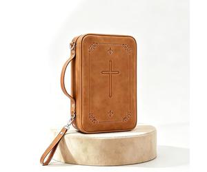Funda para la Biblia, funda para la Biblia, funda para bolsa de Biblia para mujer con asa, bolsillo con cremallera, se adapta a Biblia de tamaño estándar y grande, regalo cristiano para mujeres