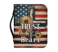 Funda para la Biblia para hombres y mujeres, funda grande impermeable para la Biblia con asa y regalos patrióticos del 4 de julio, bolsa de la Biblia, Portada de la Biblia M, 11.2 X 8 in, Mochilas